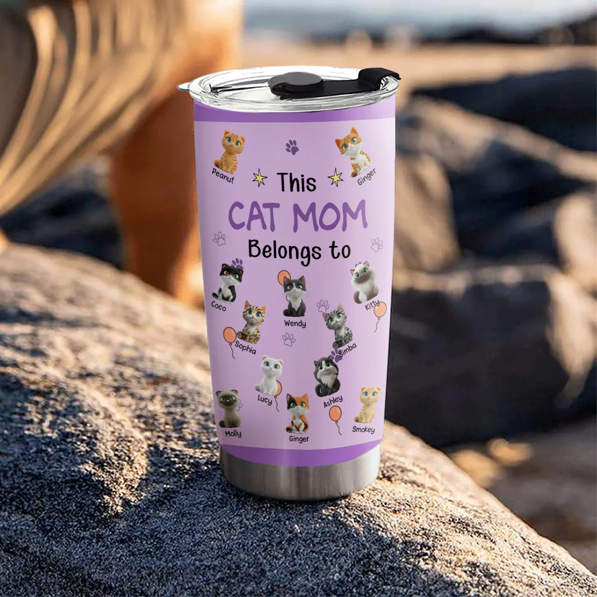 This Cat Mom Is Ours - Personalized Custom Tumbler - Image 6