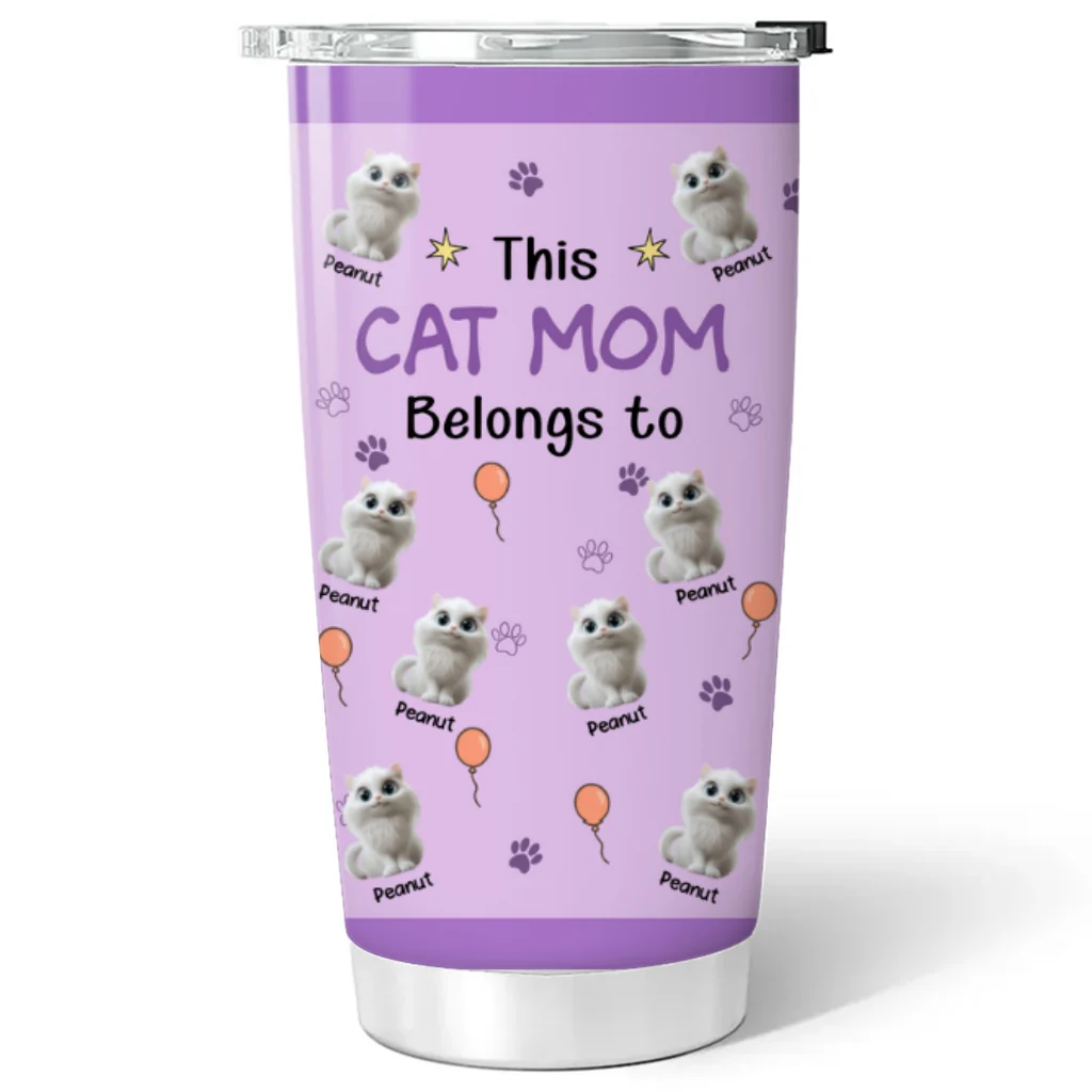 This Cat Mom Is Ours - Personalized Custom Tumbler - Image 7