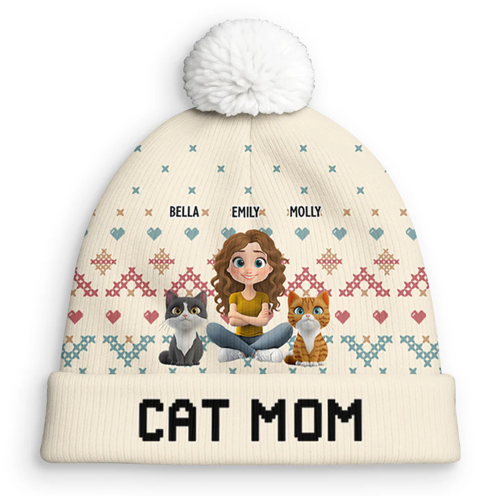 This Cozy Season With Cats - Personalized Custom Bobble Beanie Hat
