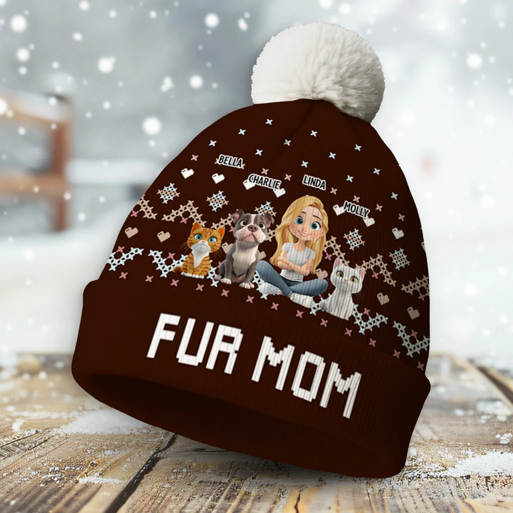 This Cozy Season With Them - Personalized Custom Bobble Beanie Hat - Image 4
