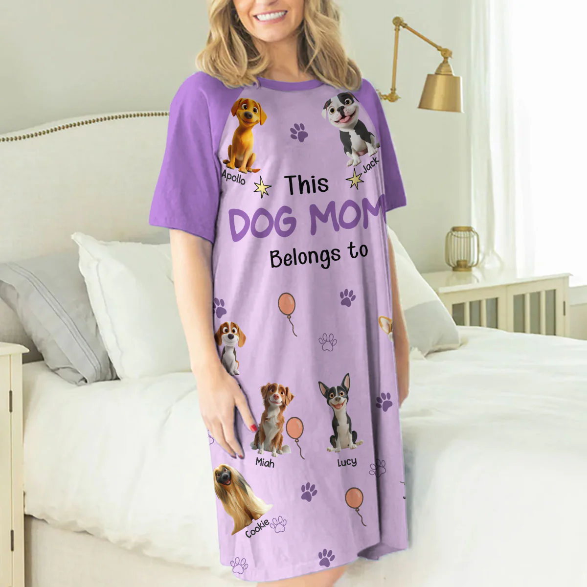 This Dog Mom Is Ours - Personalized Custom 3/4 Sleeve Dress - Image 3