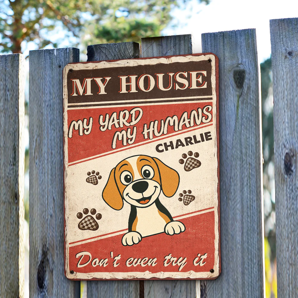 This House Is Guarded - Personalized Custom Metal Sign - Image 2