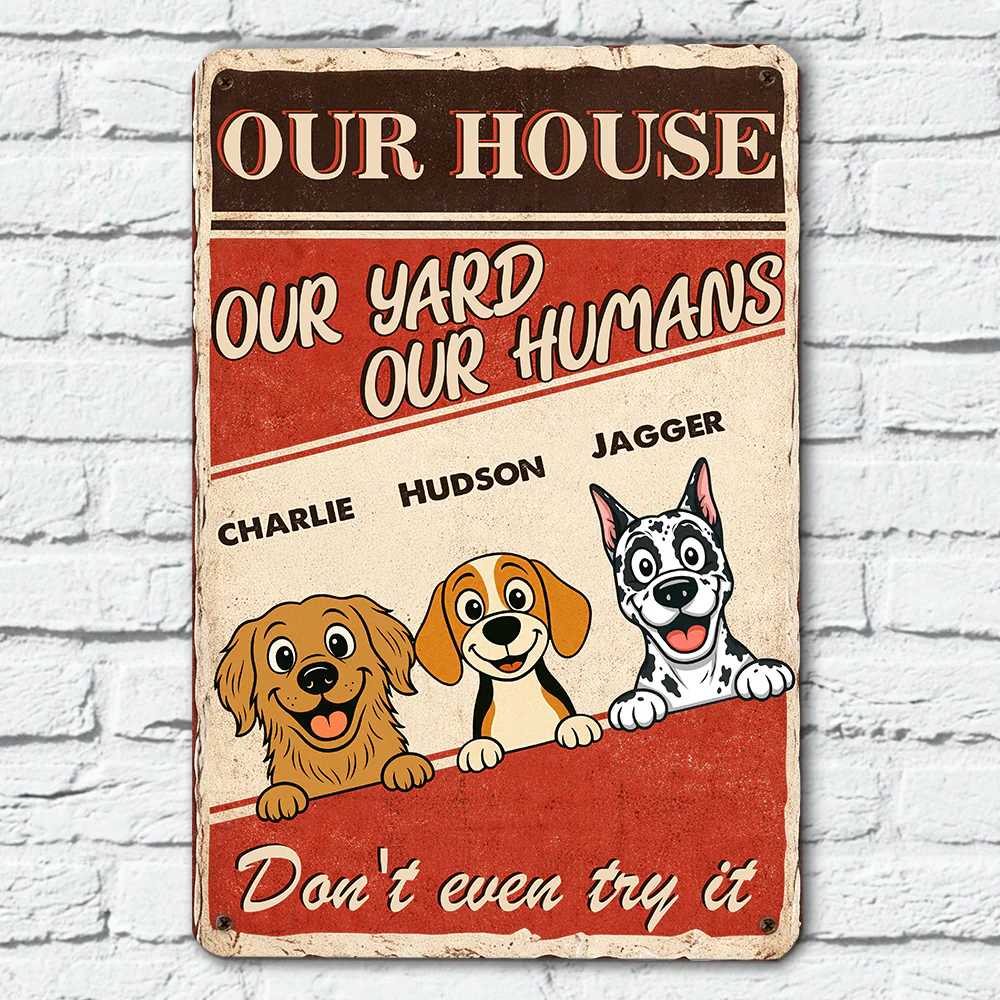 This House Is Guarded - Personalized Custom Metal Sign - Image 4