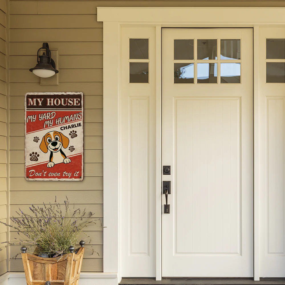 This House Is Guarded - Personalized Custom Metal Sign - Image 5