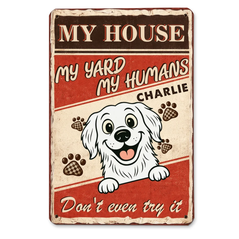 This House Is Guarded - Personalized Custom Metal Sign - Image 7
