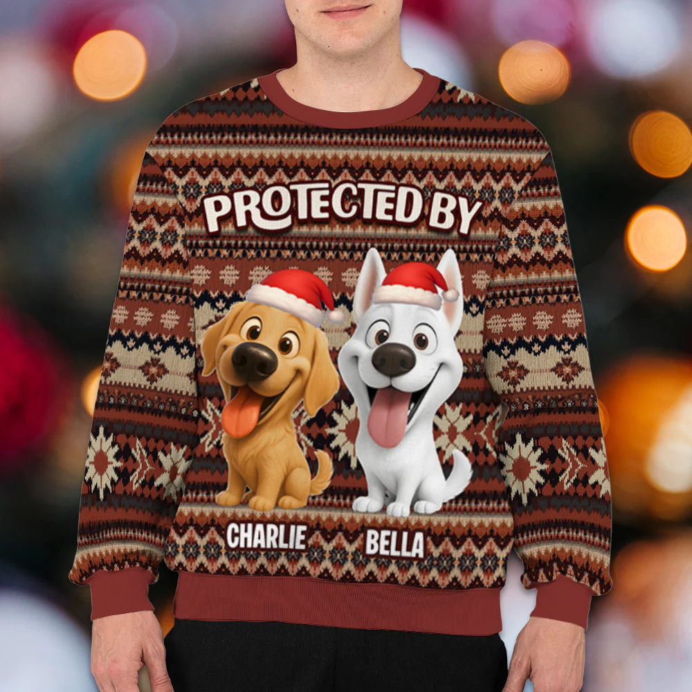 This Human Is Protected - Personalized Custom All-Over-Print Sweatshirt - Image 4