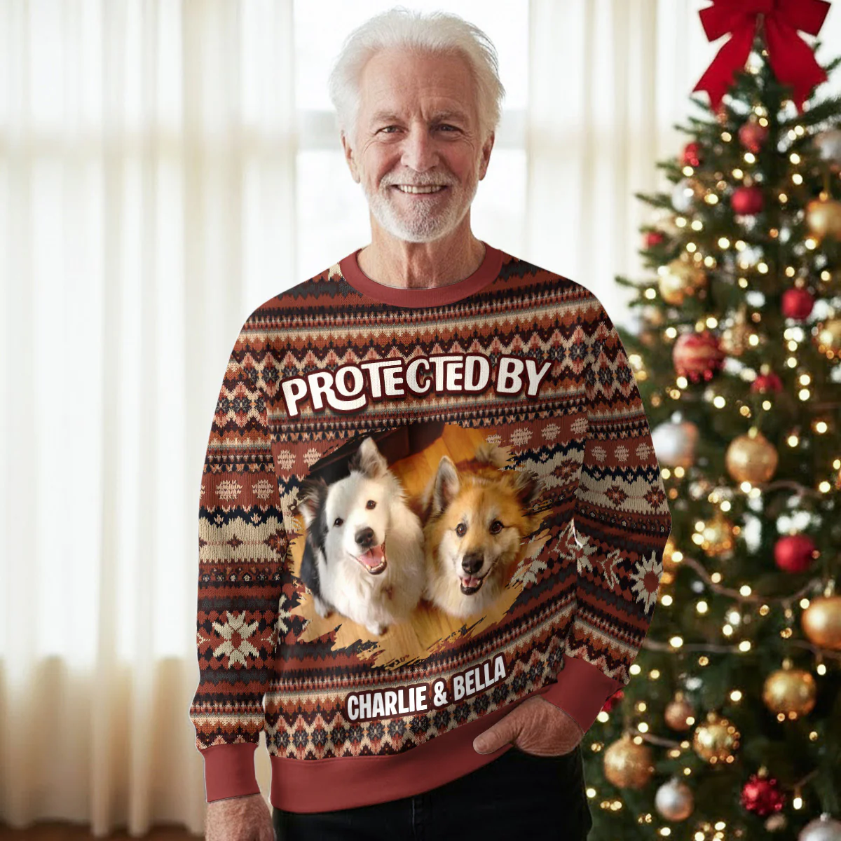 This Human Is Protected Photo - Personalized Custom All-Over-Print Sweatshirt - Image 4