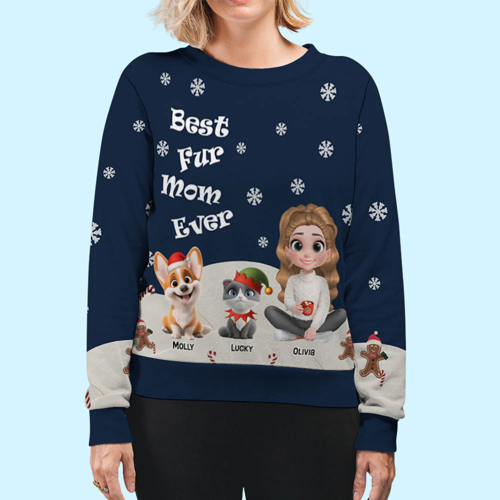 This Is How I Show My Pet - Personalized Custom All-Over-Print Sweatshirt - Image 3