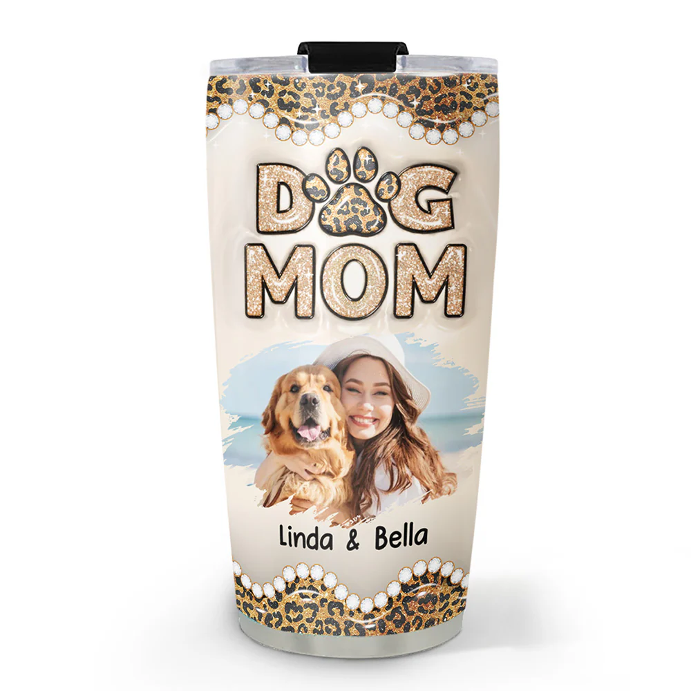 This Is My Dog Mom Photo - Personalized Custom 3D Inflated Effect Tumbler