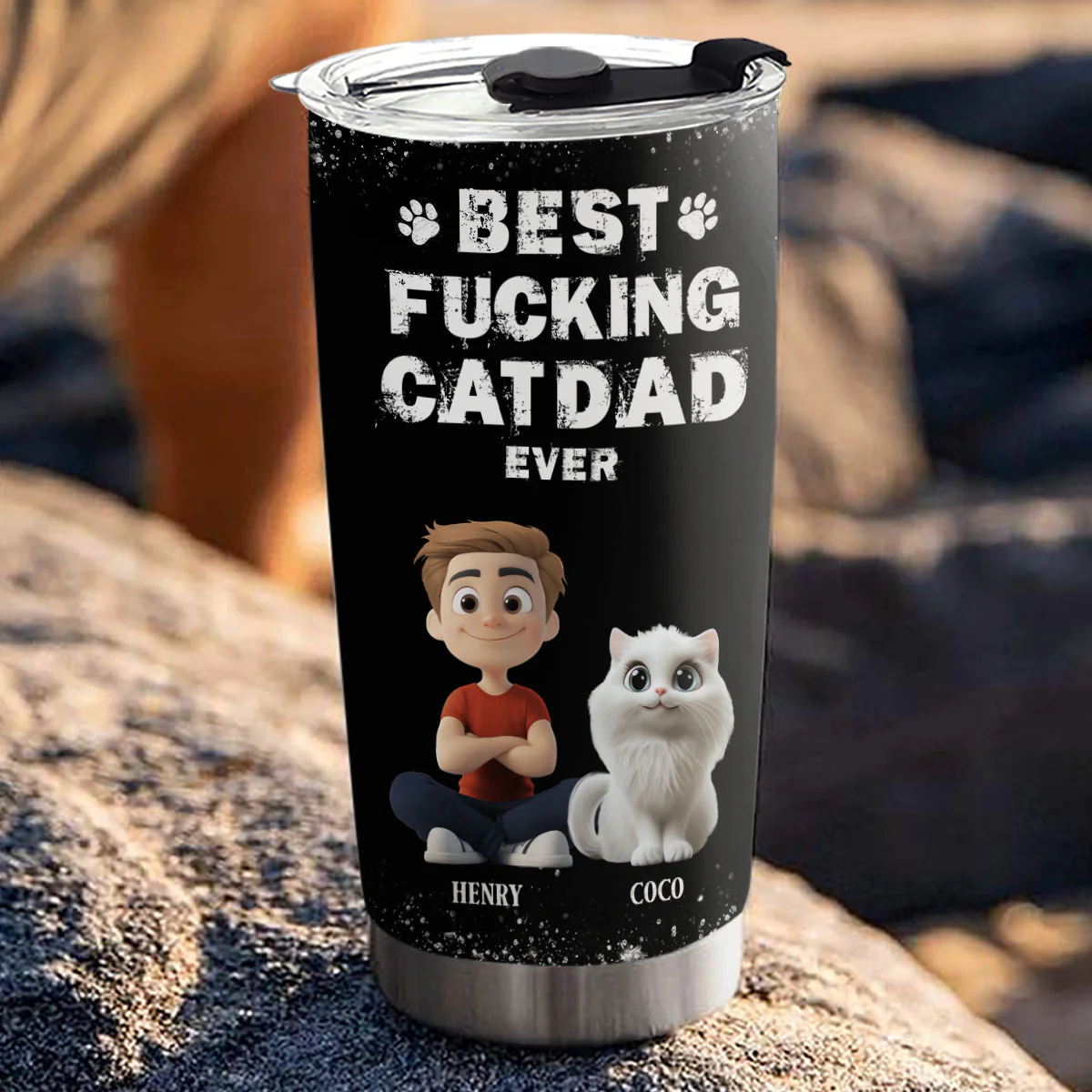 This Is The Best Cat Dad - Personalized Custom Tumbler - Image 2