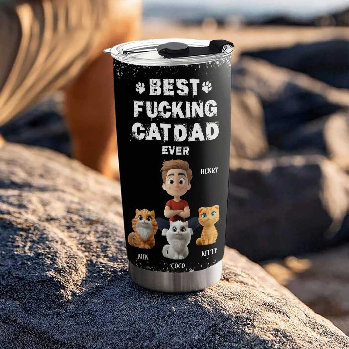 This Is The Best Cat Dad - Personalized Custom Tumbler - Image 4
