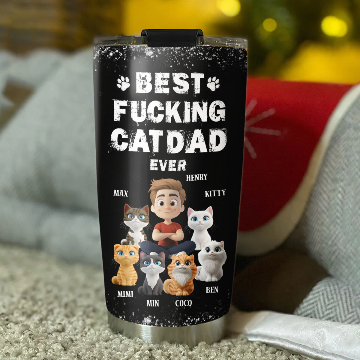 This Is The Best Cat Dad - Personalized Custom Tumbler - Image 5