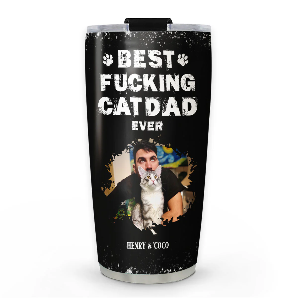 This Is The Best Cat Dad Photo - Personalized Custom Tumbler