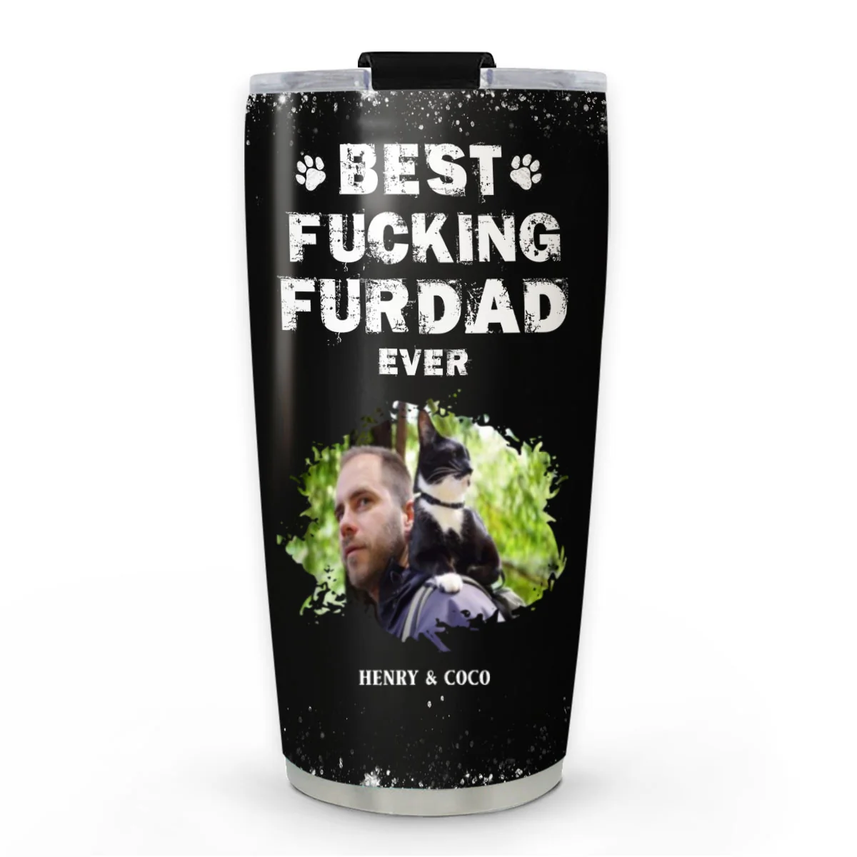 This Is The Best Fur Dad Photo - Personalized Custom Tumbler - Image 3