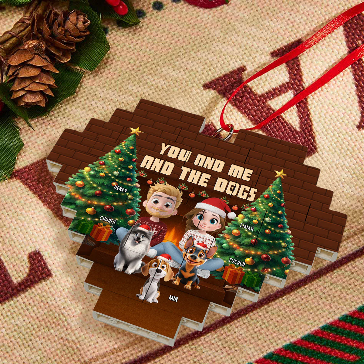 This Is Us Through Time - Personalized Custom 3D Effect Heart Puzzle Ornament - Image 3