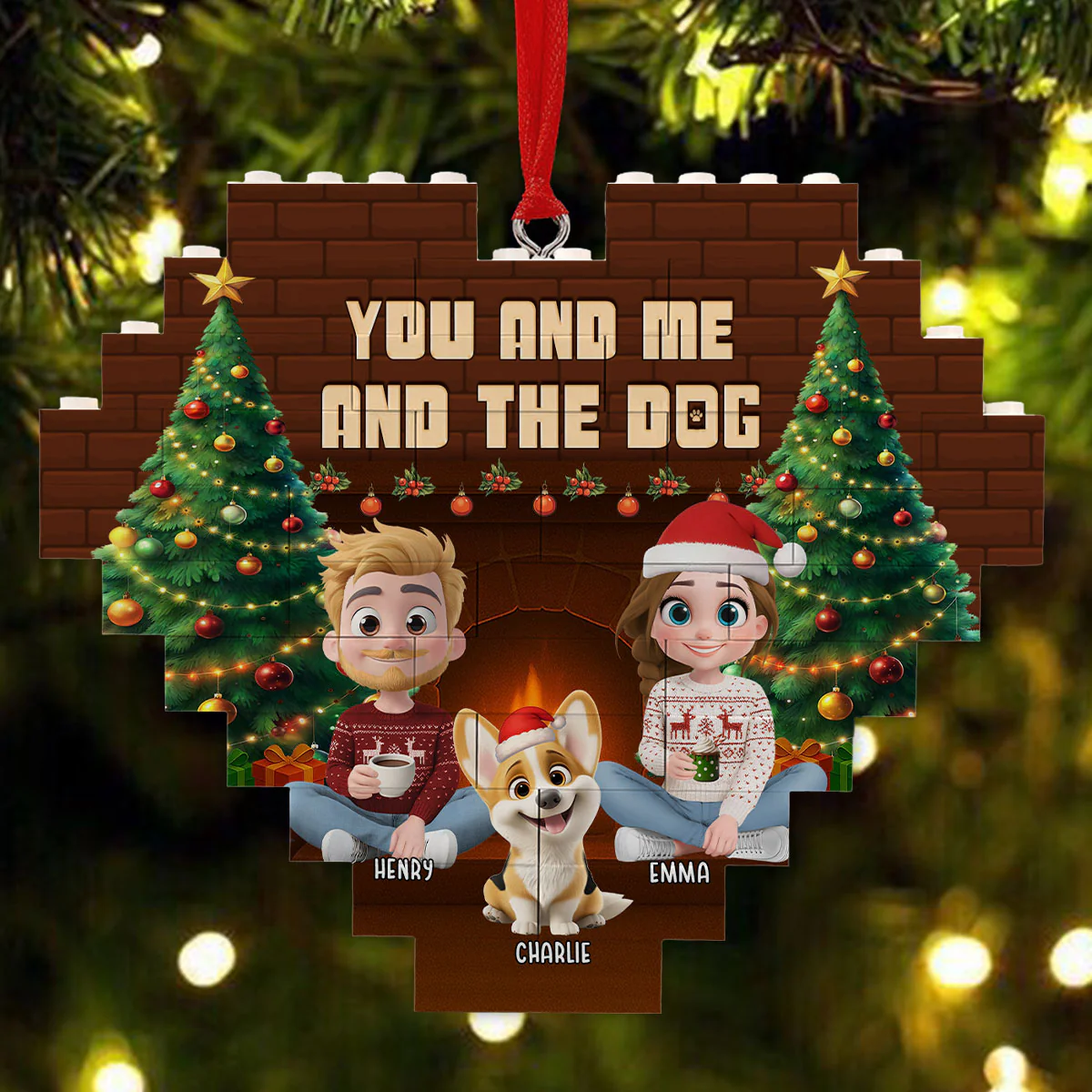 This Is Us Through Time - Personalized Custom 3D Effect Heart Puzzle Ornament - Image 4