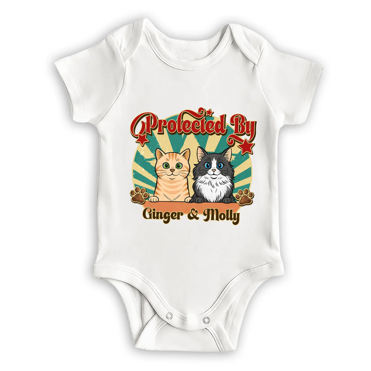 This Tiny Human Is Mine Cat Version - Personalized Custom Baby Onesie