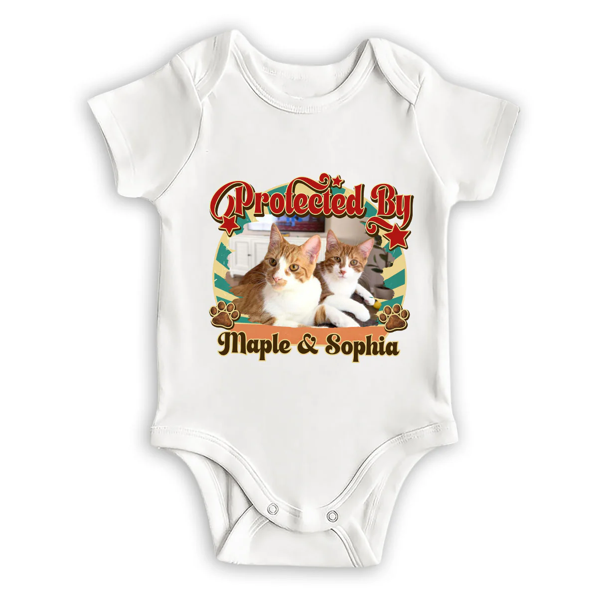 This Tiny Human Is Mine Cat Version Photo - Personalized Custom Baby Onesie