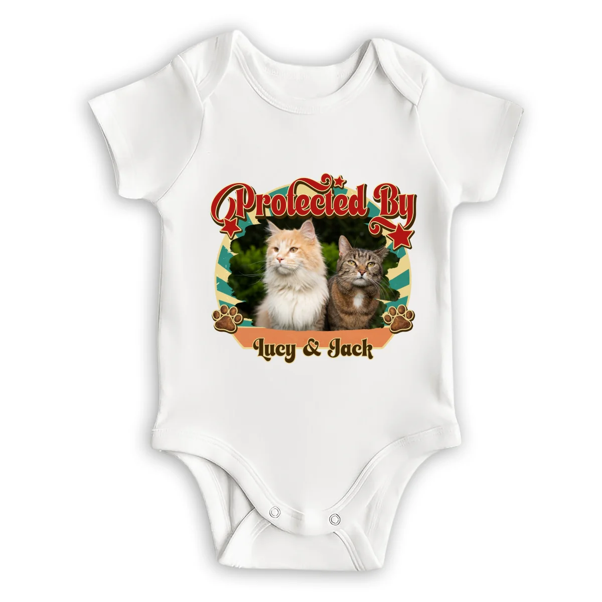 This Tiny Human Is Mine Cat Version Photo - Personalized Custom Baby Onesie - Image 6