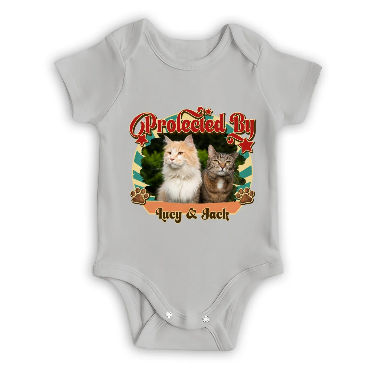 This Tiny Human Is Mine Cat Version Photo - Personalized Custom Baby Onesie - Image 7