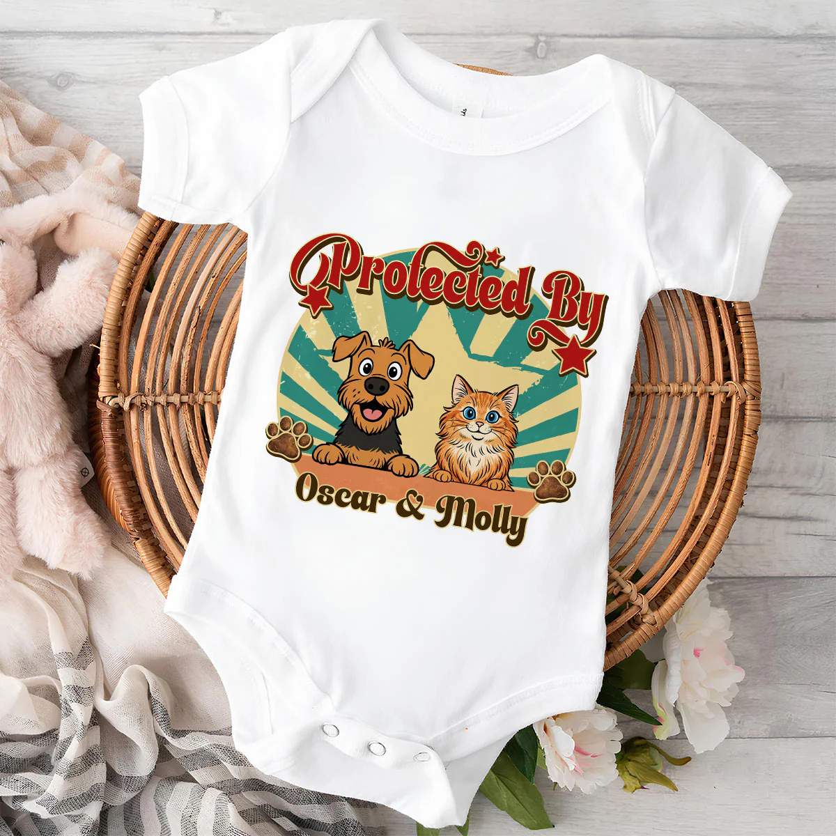 This Tiny Human Is Mine Pet Version- Personalized Custom Baby Onesie - Image 2