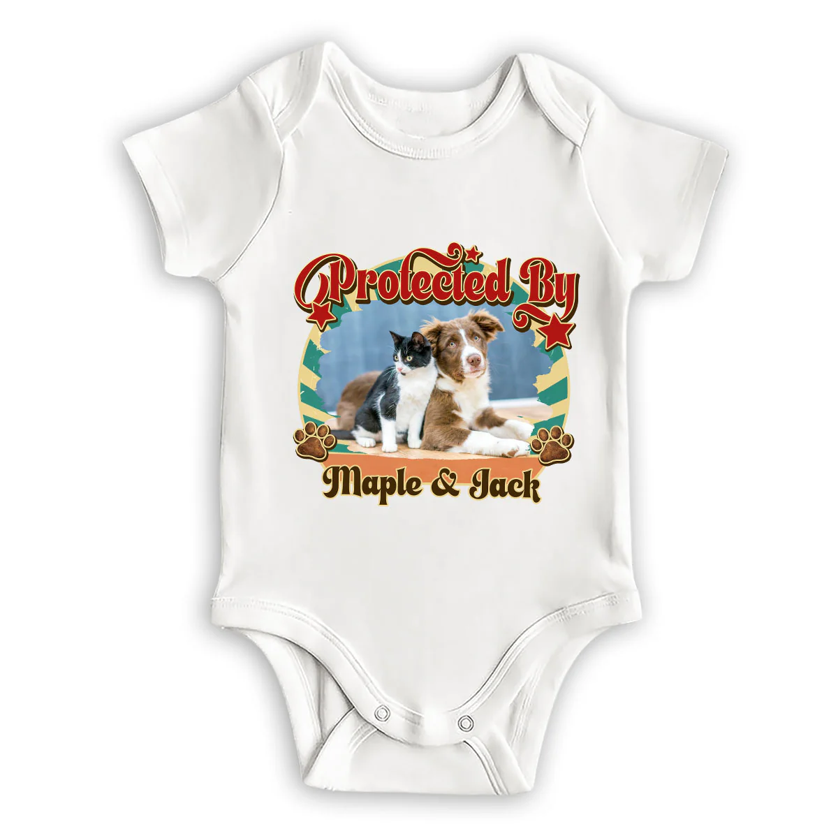 This Tiny Human Is Mine Pet Version Photo - Personalized Custom Baby Onesie