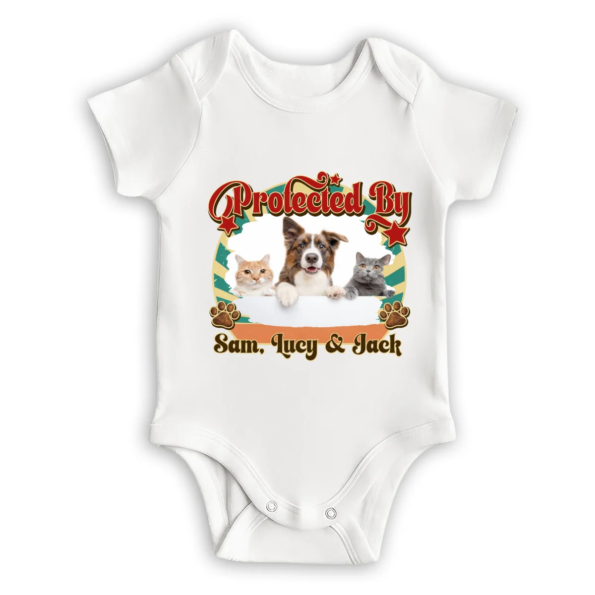 This Tiny Human Is Mine Pet Version Photo - Personalized Custom Baby Onesie - Image 6