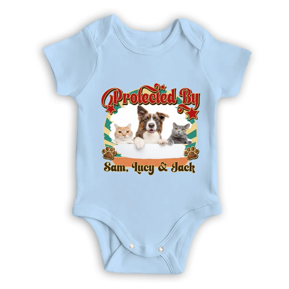 This Tiny Human Is Mine Pet Version Photo - Personalized Custom Baby Onesie - Image 8