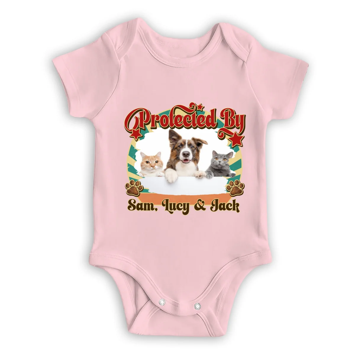 This Tiny Human Is Mine Pet Version Photo - Personalized Custom Baby Onesie - Image 9