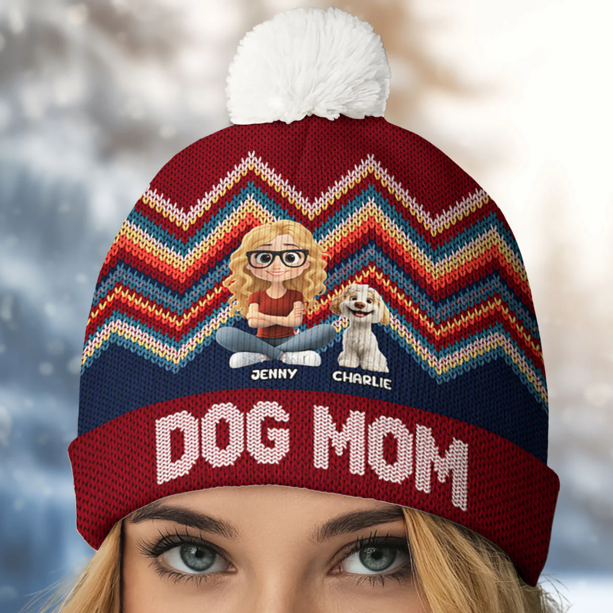 Through All Seasons - Personalized Custom Bobble Beanie Hat - Image 2