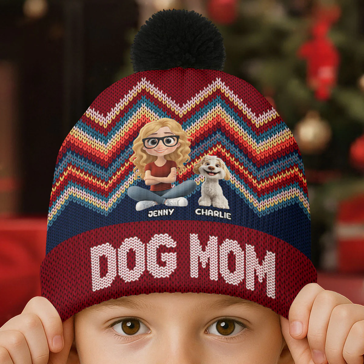 Through All Seasons - Personalized Custom Bobble Beanie Hat - Image 3