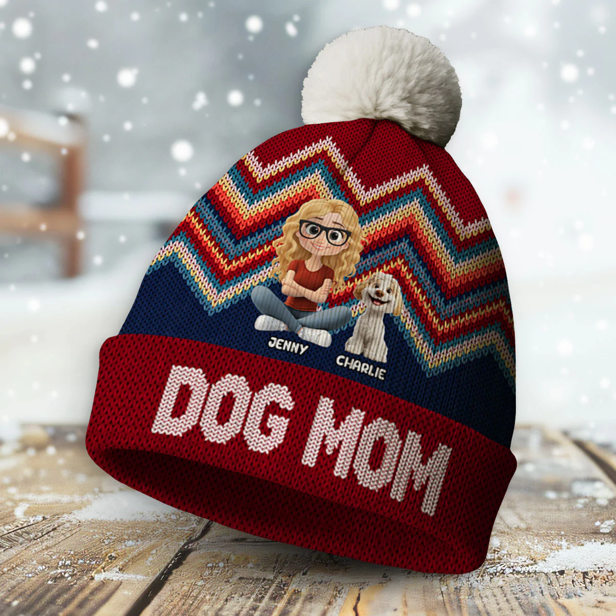Through All Seasons - Personalized Custom Bobble Beanie Hat - Image 5