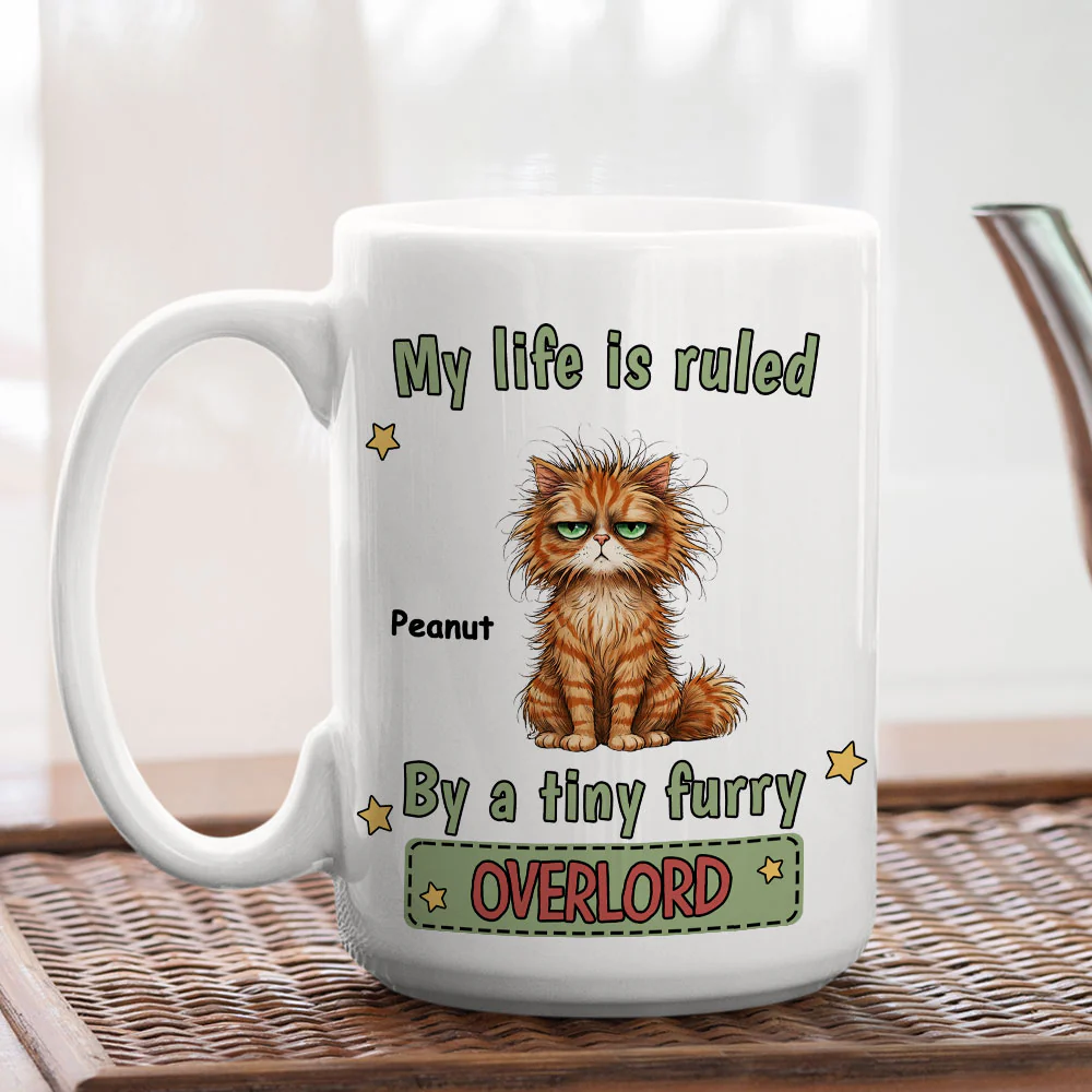 Tiny Cat Ruler - Personalized Custom Coffee Mug - Image 6