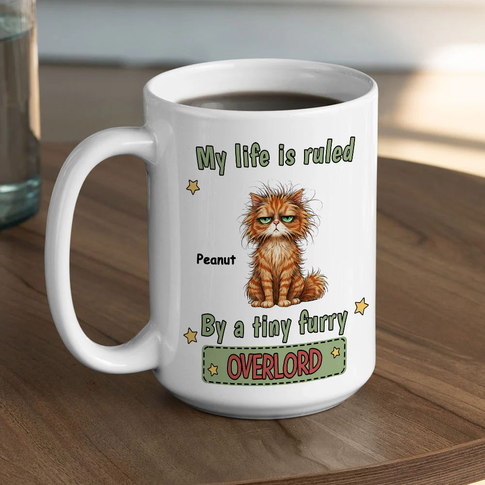 Tiny Cat Ruler - Personalized Custom Coffee Mug - Image 7