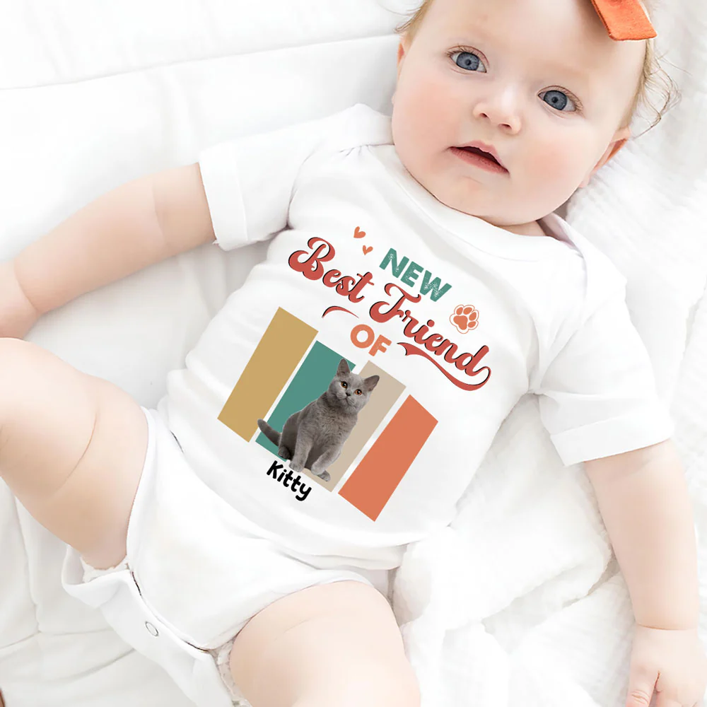Tiny Hands Big Paws Photo - Personalized Custom Baby Onesie - Image 3