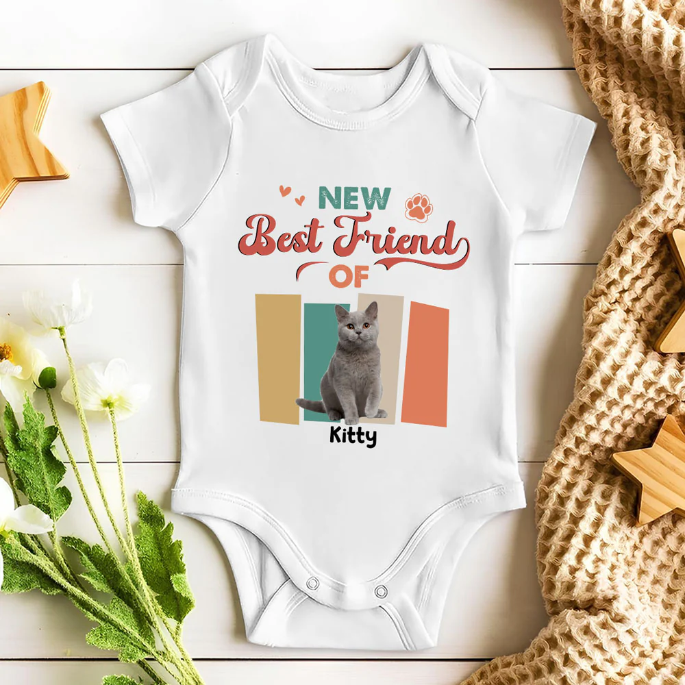 Tiny Hands Big Paws Photo - Personalized Custom Baby Onesie - Image 4
