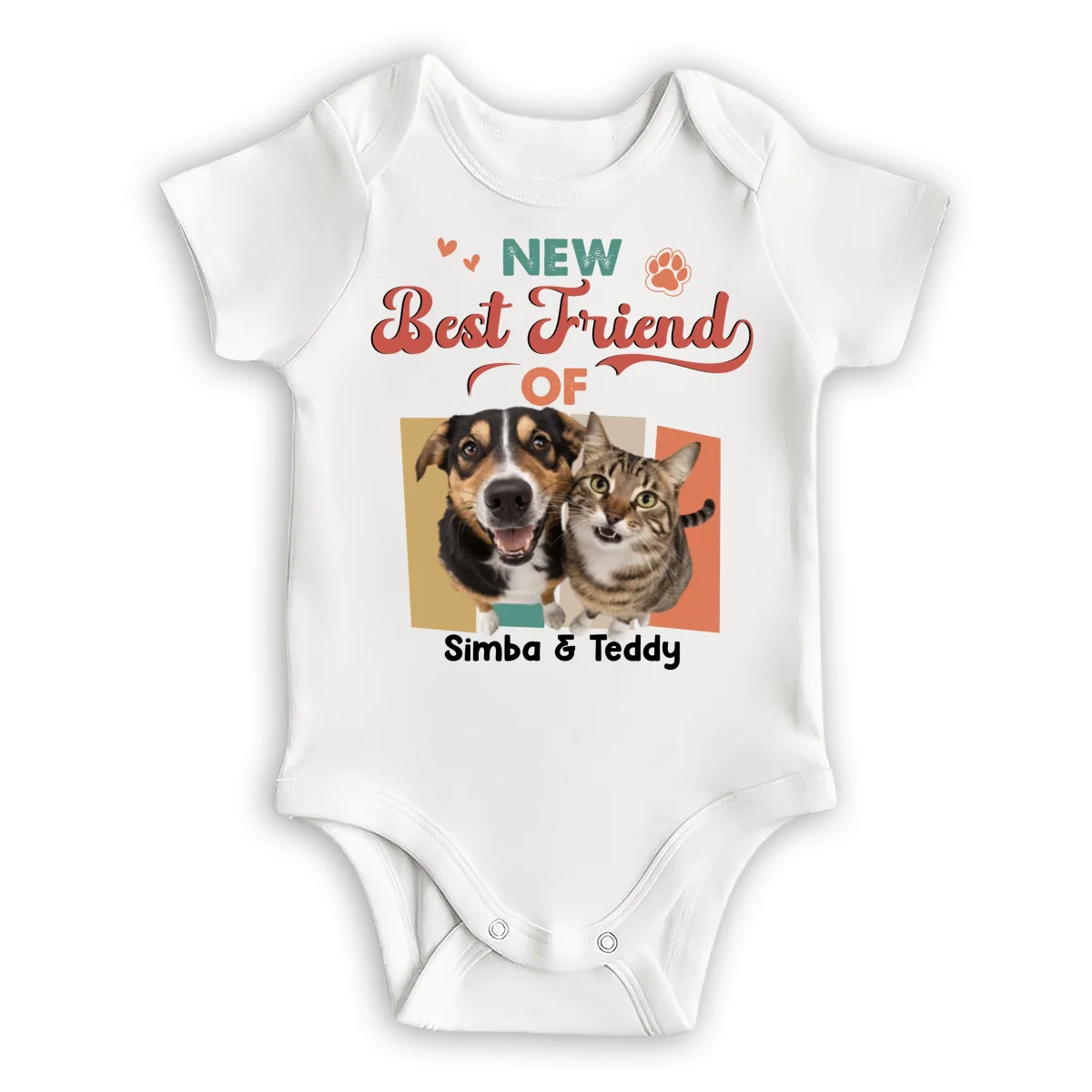 Tiny Hands Big Paws Photo - Personalized Custom Baby Onesie - Image 6