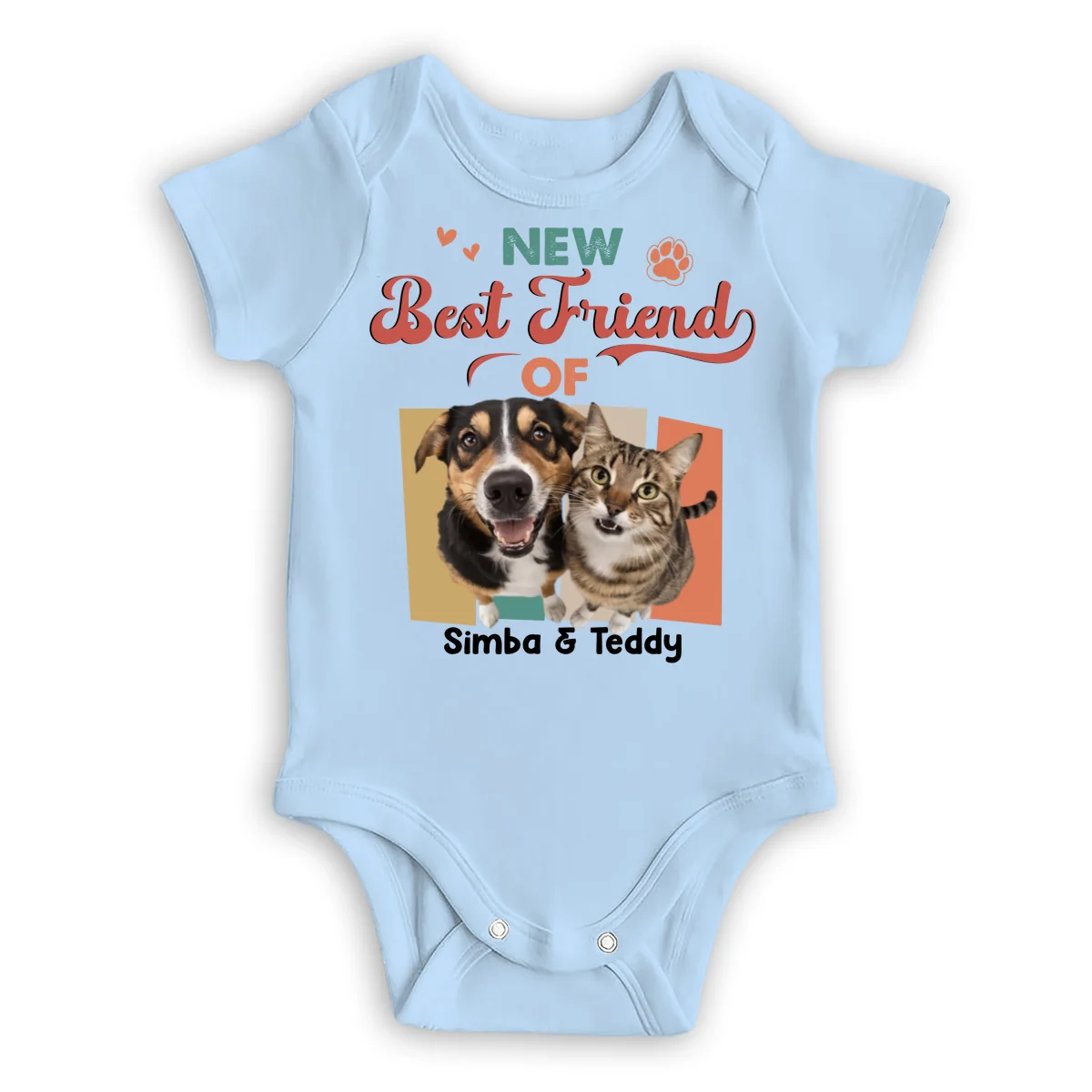 Tiny Hands Big Paws Photo - Personalized Custom Baby Onesie - Image 7