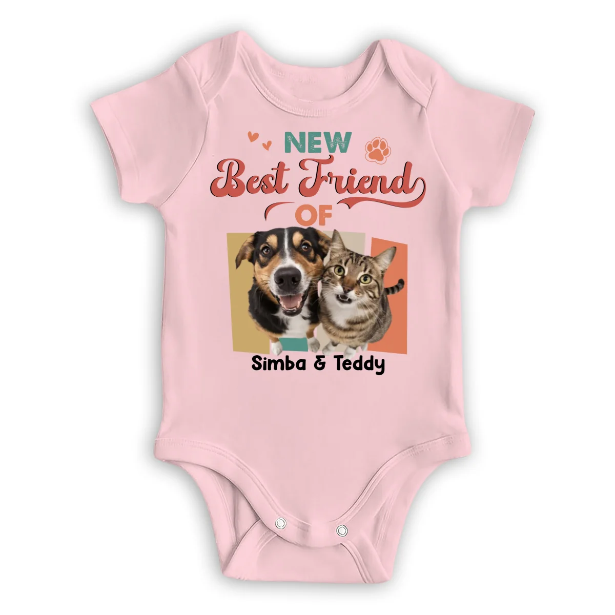 Tiny Hands Big Paws Photo - Personalized Custom Baby Onesie - Image 9