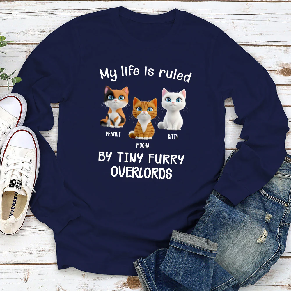 Tiny Overlords Chunky Cat - Personalized Custom Long Sleeve T-shirt - Image 2
