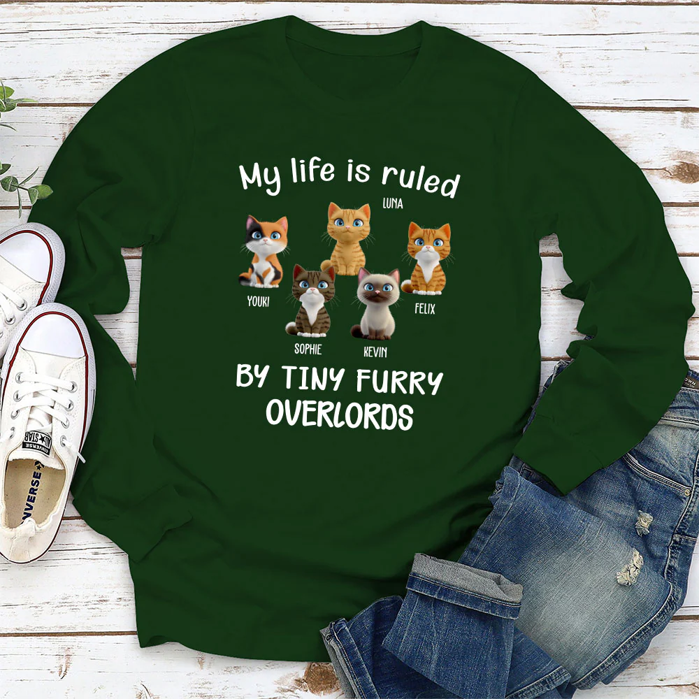 Tiny Overlords Chunky Cat - Personalized Custom Long Sleeve T-shirt - Image 3