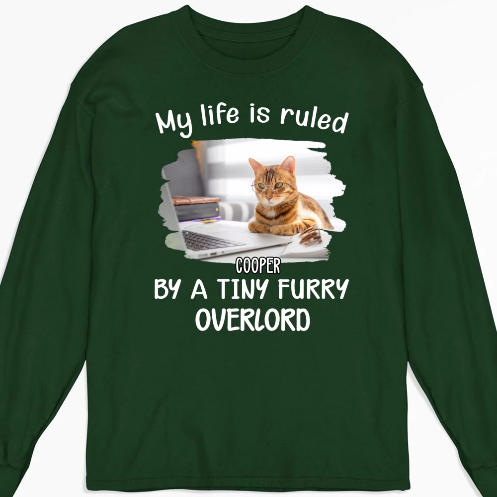 Tiny Overlords Chunky Cat Photo - Personalized Custom Long Sleeve T-shirt - Image 5