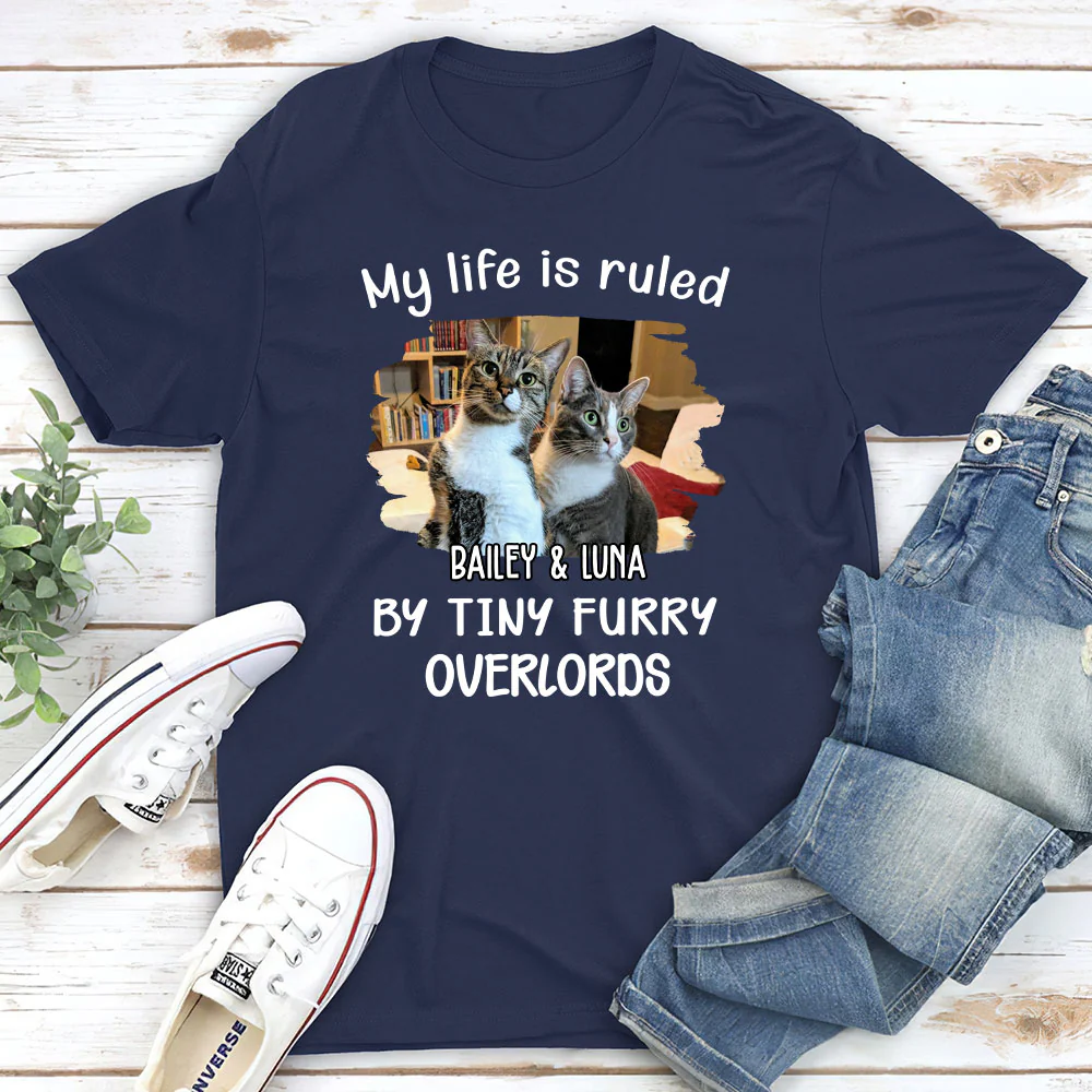 Tiny Overlords Chunky Cat Photo - Personalized Custom Unisex T-shirt - Image 2