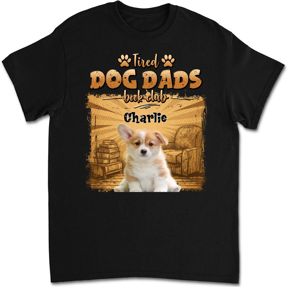 Tired Dog Moms Book Club Photo - Personalized Custom Unisex T-Shirt - Image 2