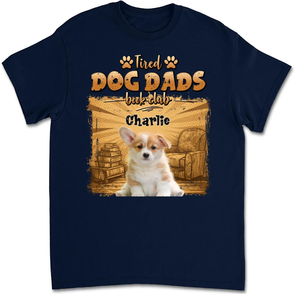 Tired Dog Moms Book Club Photo - Personalized Custom Unisex T-Shirt - Image 3