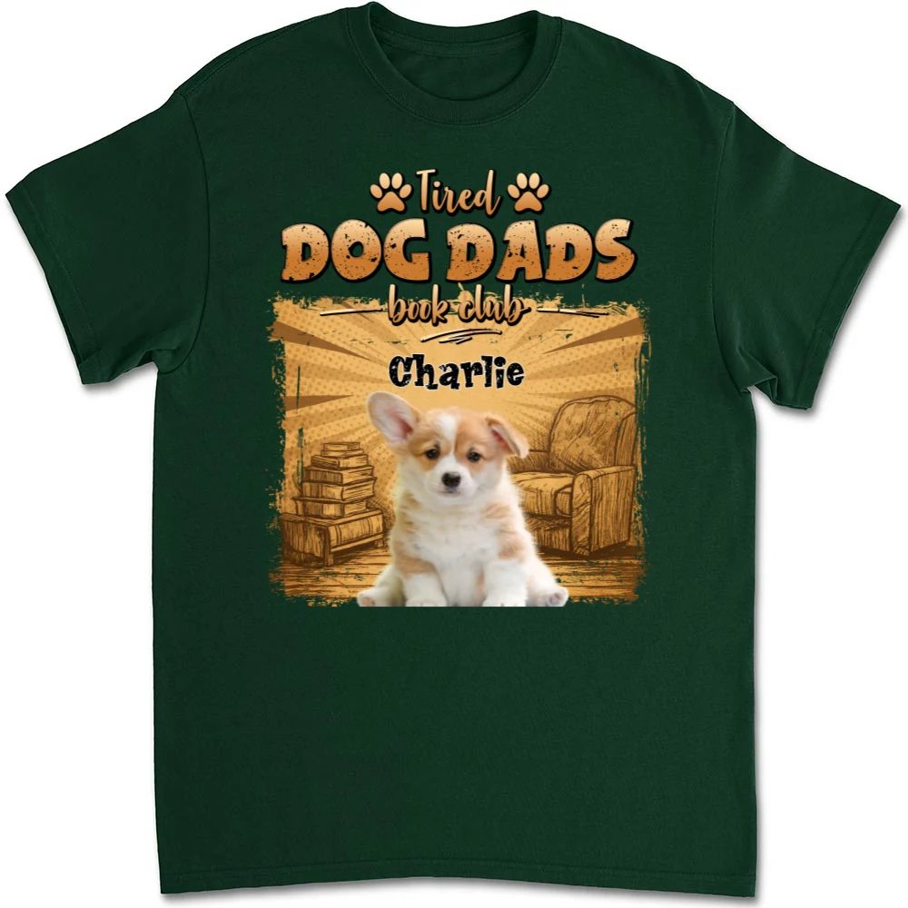Tired Dog Moms Book Club Photo - Personalized Custom Unisex T-Shirt - Image 4