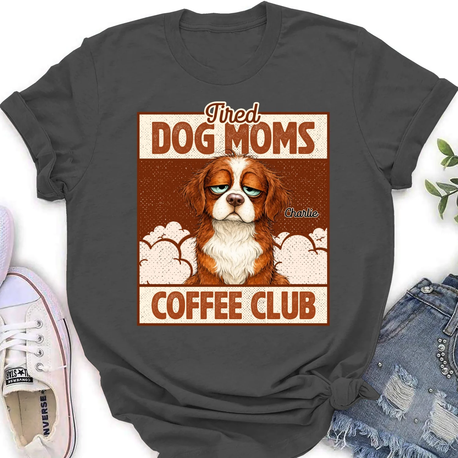 Tired Dog Parents Coffee Club - Personalized Custom Women's T-Shirt - Image 10
