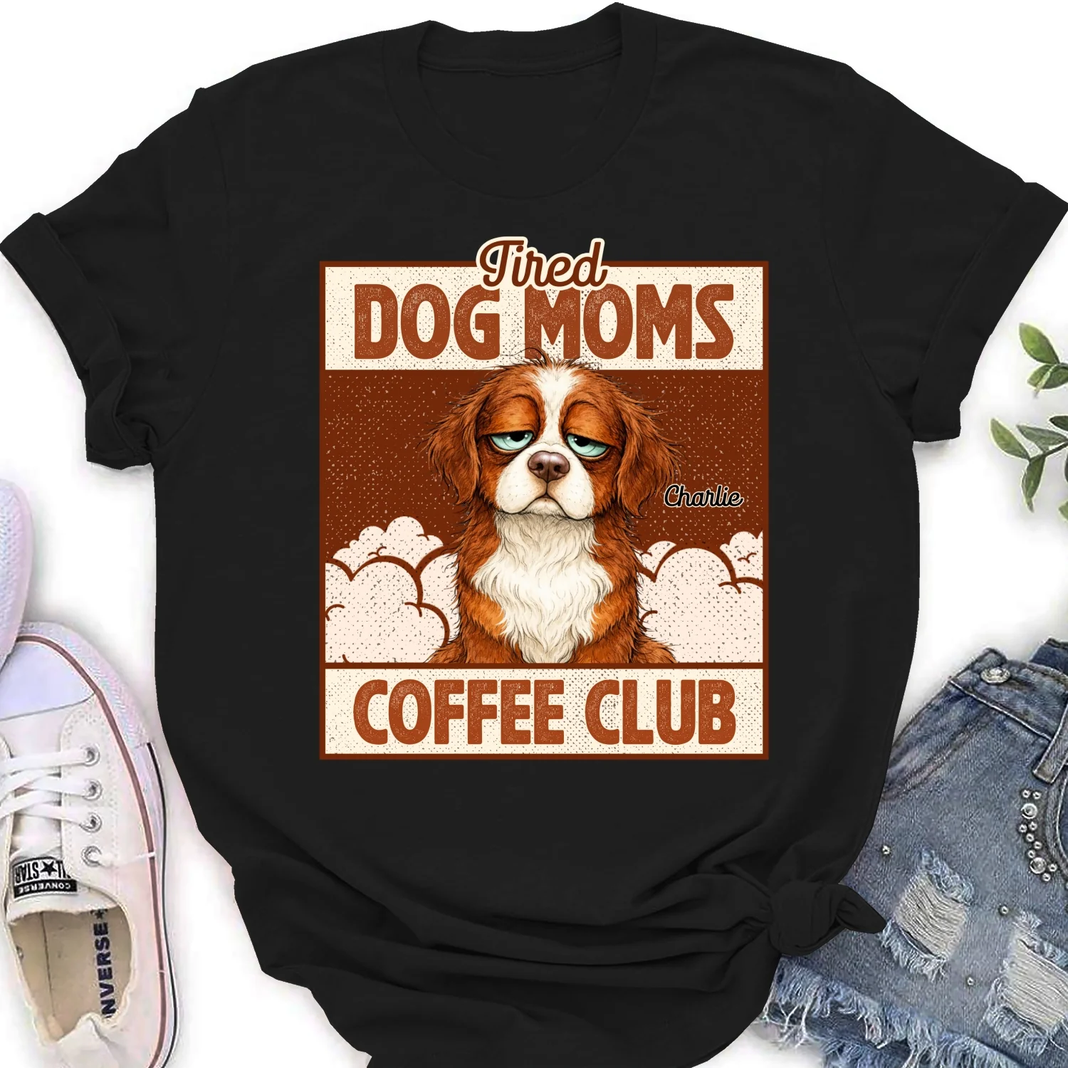 Tired Dog Parents Coffee Club - Personalized Custom Women's T-Shirt - Image 6
