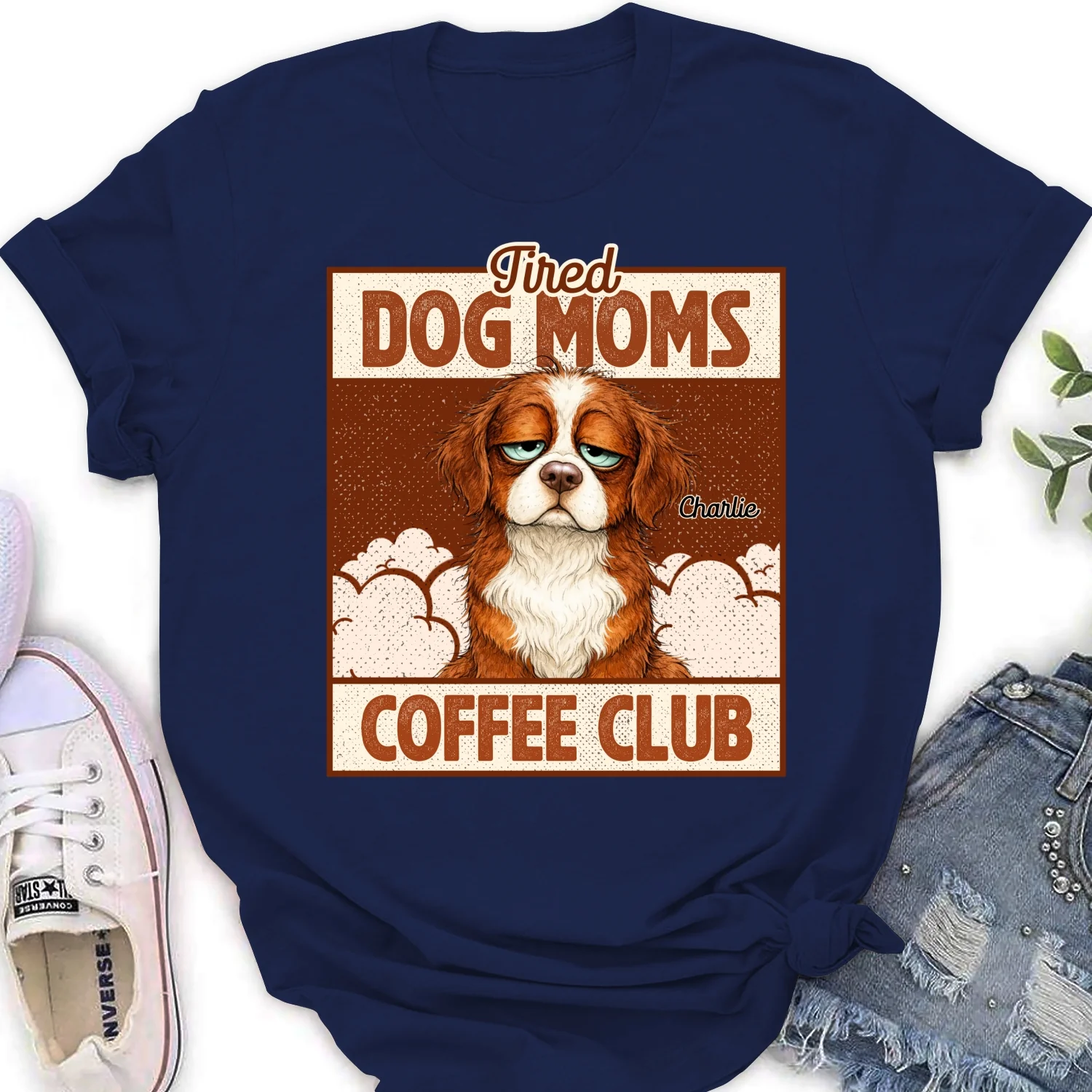 Tired Dog Parents Coffee Club - Personalized Custom Women's T-Shirt - Image 7
