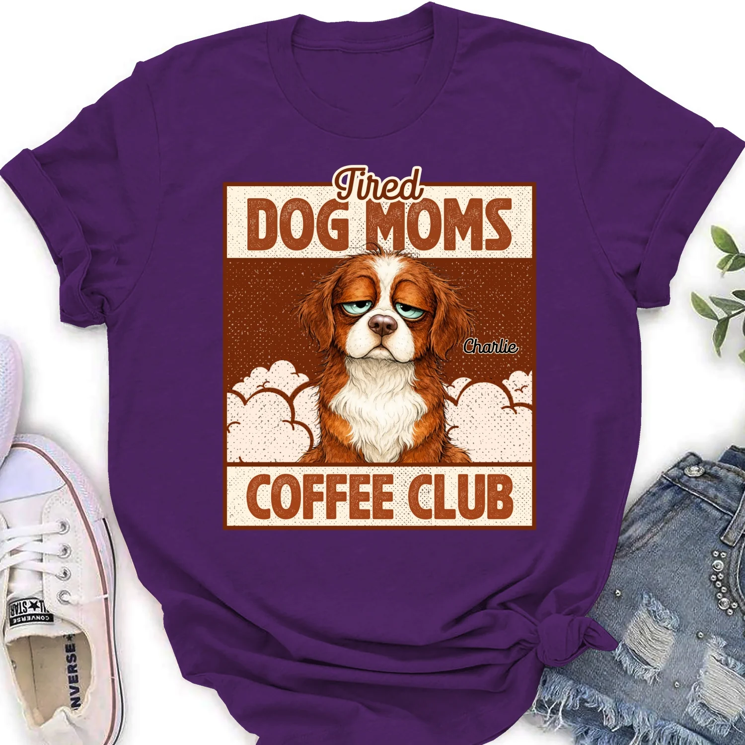 Tired Dog Parents Coffee Club - Personalized Custom Women's T-Shirt - Image 9
